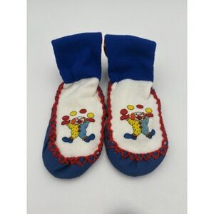 Vintage Clown Slipper Socks Size‎ 11–12 Taiwan R.O.C. Gripper Sole Knit Circus